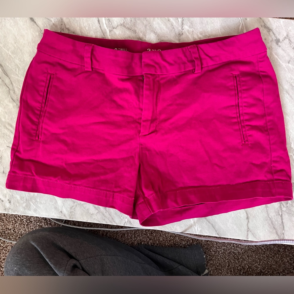 ana - a new approach twill shorts size 8 hot pink chino shorts